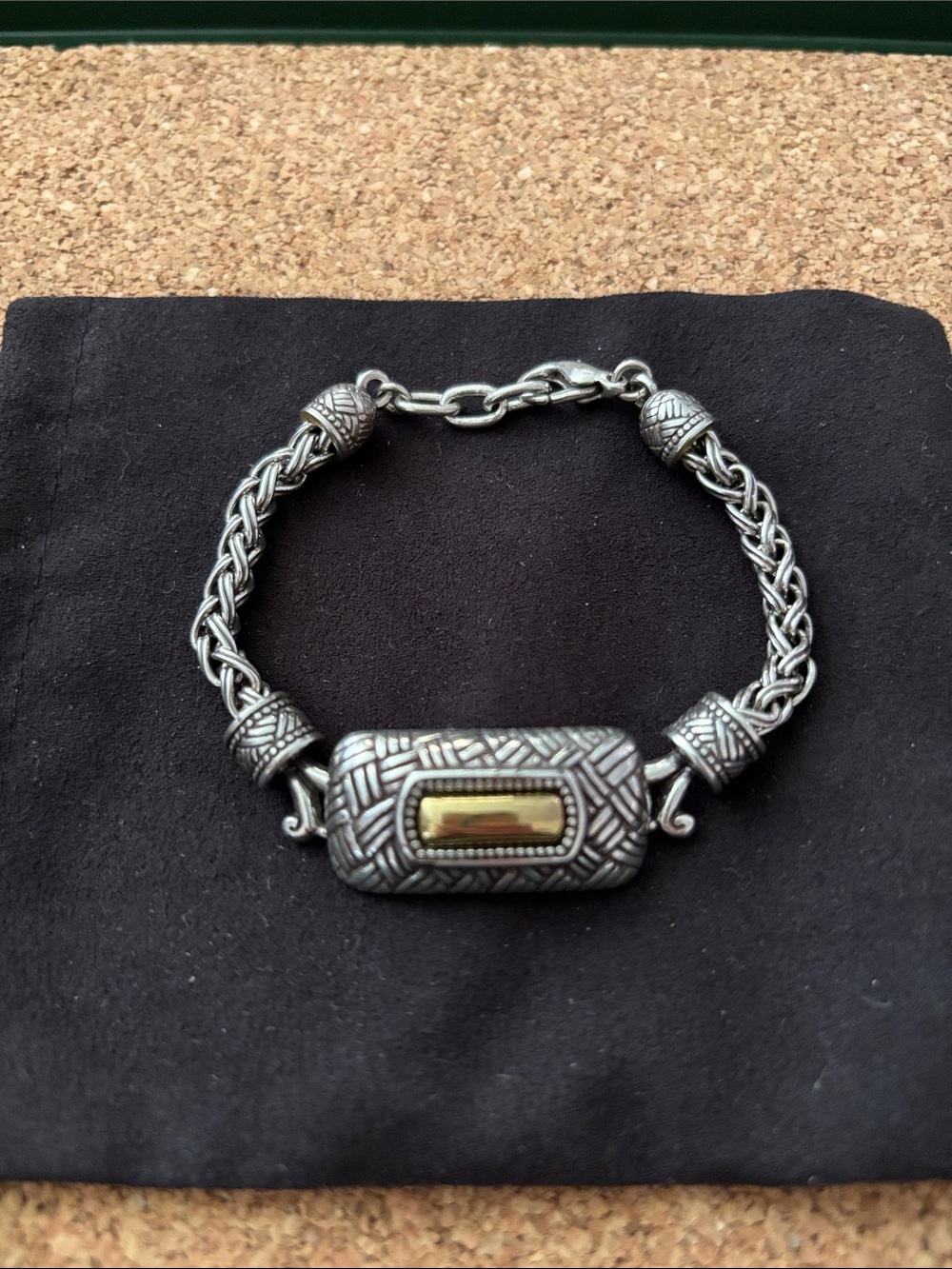 Brighton Two-Tone Braided Rope Bracelet in Silver and Gold
